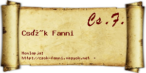 Csók Fanni névjegykártya